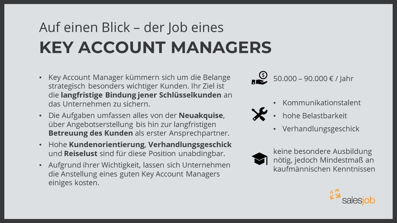 Key Account Manager Gehalt Aufgaben Anforderungen